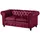 Massivmoebel24 Couch Leder 2-Sitzer Rot