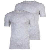 Bikkembergs Herren T-Shirt, 2er Pack - BI-PACK T-SHIRT, Unterhemd, Rundhals, Cotton Stretch Grau L