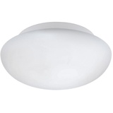 EGLO Deckenlampe Ella, Ø 28 cm, Deckenleuchte aus Stahl und Glas in Weiß, Opal matt, Wohnzimmerlampe, Küchenlampe, Bürolampe, Flurlampe Decke, E27 Fassung