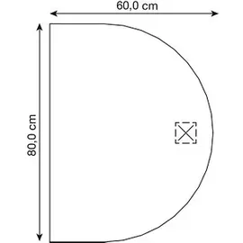 Hammerbacher Anbautisch höhenverstellbar weiß, silber halbrund 60,0 x 80,0 x 65,5 - 82,5 cm