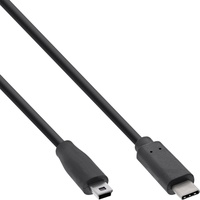 InLine USB 2.0 Kabel, USB-C Stecker an Mini-B Stecker schwarz, 0,5m