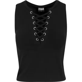 URBAN CLASSICS Ladies Lace Up Cropped Top Schwarz S