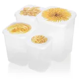 COM-FOUR Vorratsdosen Set transparent/weiß/gelb 4-teilig 1,3 l