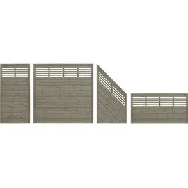 Andrewex Sichtschutzelement 180 x 180 cm Grau/Holz