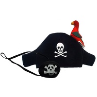 BestSaller 1322 Piraten-Hut mit Papagei und Augenklappe (1 Stück)