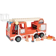 Small Foot Company small Foot Feuerwehrauto aus Holz, mit drehbarer Leiter, Schlauch & Zubehör, Feuerwehr-Spielzeug für Kinder ab 3 Jahren, 12657