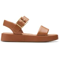 CLARKS Damen Alda Strap Sandale, Tan Leather, 38 EU