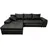 luma-home Eckcouch Leder 3-Sitzer Schwarz