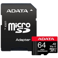 A-Data microSDXC High Endurance 64GB Class 10 UHS-I A2 V30 + SD-Adapter