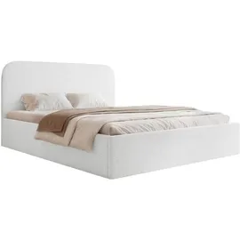 Selsey Polsterbett 140x200 mit Bettkasten, Bouclé, weiß -
