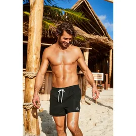 s.Oliver Badeshorts S.OLIVER, Herren, Gr. L (52), N-Gr, schwarz, Microfaser, Microfaser, Polyester, kontrastfarbene Details, unifarben, Badehosen Badeshorts, mit komplementärem Farbdesign