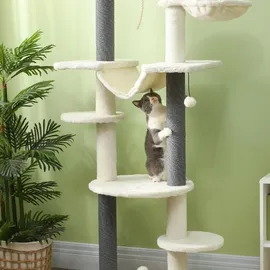 PawHut Kratzbaum Deckenhoch 225-255 cm weiß