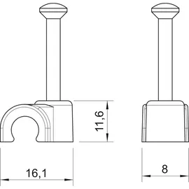 OBO Bettermann Vertr Iso-Nagel-Clip 2009 25 LGR