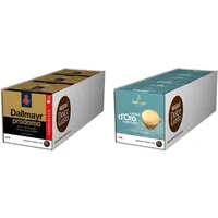 NESCAFÉ Dolce Gusto Dallmayr Prodomo, XXL-Vorratsbox, 90 Kaffeekapseln (3 x 30 Kapseln) & Dallmayr Crema d'Oro Caffè Latte (48 Kaffeekapseln, 48 Getränke, cremig&ausgewogen) 3er Pack (3 x 16 Kapseln)