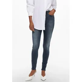 Only "ONLWAUW LIFE MID SK DNM", Damen, Gr. M (38), Länge 30, blau (blau schwarz denim), Denim/Jeans, Obermaterial: 64% Baumwolle, 31% Polyester, 3% Viskose, 2% Elasthan, unifarben, skinny fit, Jeans 5-Pocket-Jeans