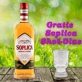 (EUR 19,98/L) Soplica Glas & Haselnuss Likör Orzech Laskowy 28%vol. 500ml  Glas