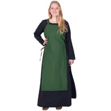Battle-Merchant Mittelalter Überkleid Tinna Trägerkleid für Damen | Kleid Schürze mit Schnürung ärmellos Baumwolle Kostüm | LARP Wikinger Tinna (L/XL, Grün) - L-XL