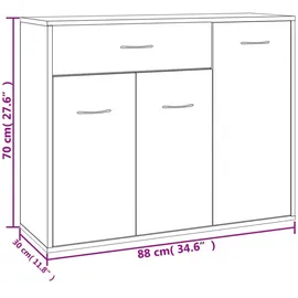 vidaXL Sideboard Betongrau 88x30x70 cm Holzwerkstoff