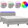 vidaXL Boxspringbett mit Matratze & LED Hellgrau 140x200 cm Stoff