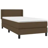 vidaXL Boxspringbett mit Matratze Dunkelbraun 90x200 cm Stoff