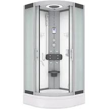 AcquaVapore D58-50M0 Komplettdusche mit 2K Scheiben Versiegelung 90 x 90 cm Weiß ESG D58-50M0-EC