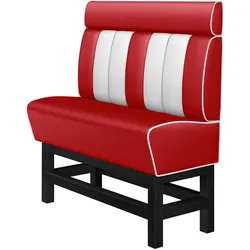 Diner Hochbank | Rot | B:H 160 x 158 cm | Gestreift | Leder | American Diner Möbel, American Hochbank, Thekenbank