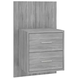vidaXL Kopfteil mit Nachttischen Grau Sonoma Holzwerkstoff