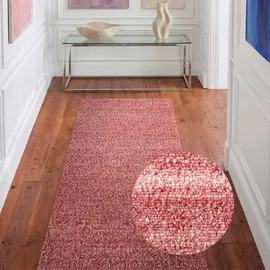 Ted Baker Kurzflor Teppich Portobello - Soft Bouclé Läufer, Handgewebt & Weich, Woll-Look, Schlingen Schlingen Teppichläufer Flauschig für Wohnzimmer, Schlafzimmer, Esszimmer – Dunkelpink, 80x200 cm