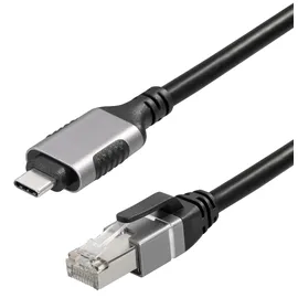 Maxtrack USB-C auf RJ45 Adapter 1,5 m Metalloptik