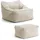 mokebo Sessel Der Lümmel Cord 83 x 73 x 60 cm Beige mit Hocker