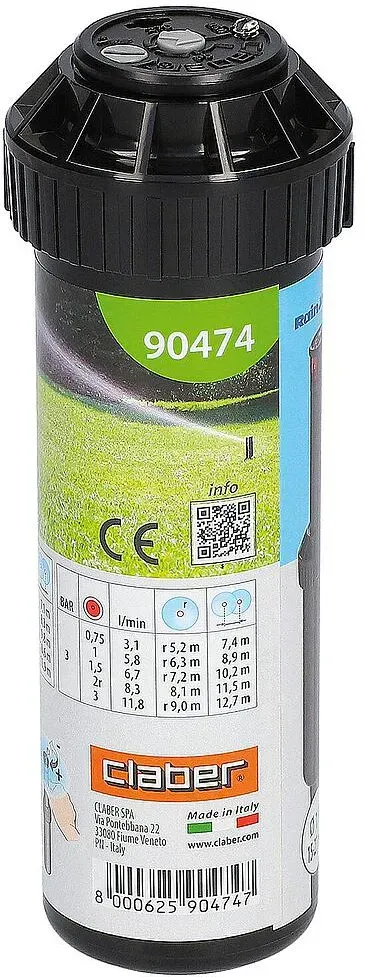 Turbinenregner versenkbar 40-360°, regulierbar, DN15(1/2''), max. 254m2