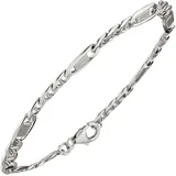 Jobo Panzer-Steg-Armband Silber 19 cm
