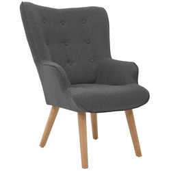 CARO-Möbel Sessel AMSTERDAM, Relaxsessel Polstersessel Fernseh Sessel Retro Skandi Design in grau grau