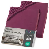 nyvi Spannbettlaken Jersey 120 x 200 - 130 x 200 cm rot 2 St.