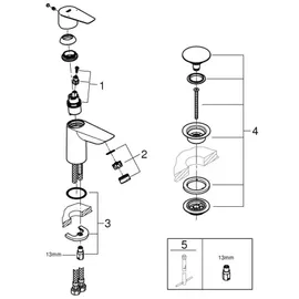 Grohe Start Edge Einhandmischer Chrom