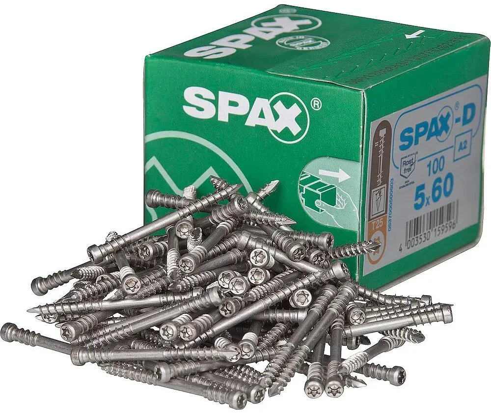 Zylinderkopfschraube SPAX Fixiergewinde T-STAR Plus Ø 5,0 x 60 mm (100 Stück)