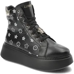Schwarze Sneakers Libero Gefütterte Damenschuhe, 41