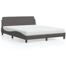 Bett mit Matratze – Grau, 160x200 cm – Komfort & Eleganz
