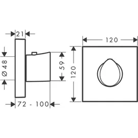 Hansgrohe Axor Starck Organic Thermostat 12712000 Highflow Unterputz Thermostat,kleine Rosette,chrom