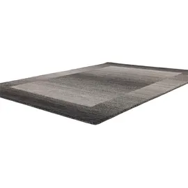THEKO Wollteppich THEKO "Gabbeh Super, Handweb, auch als Läufer erhältlich, reine Wolle" Gr. 1, grau (dunkelgrau), B:60cm H:9mm L:90cm, Wolle, Teppiche, Schlafzimmer, Wohnzimmer, Esszimmer, auch als Bettumrandung