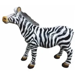 Casa Padrino Deko Skulptur Zebra Weiß / Schwarz 70 cm - Garten Figur