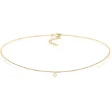 elli by julie & grace Elli Halskette Damen Choker Basic Geo mit Mondstein in 925 Sterling Silber Vergoldet