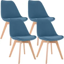 CLP Esszimmerstuhl Linares Stoff blau 4er Set