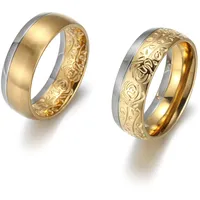FIRETTI Trauring "Schmuck Geschenk "LIEBE" bicolor, ca. 8,00 mm breit" Gr. 58, gold (edelstahlfarben, gelbgoldfarben), Fingerringe, Damen, 58,mit Außenstruktur, Edelstahl, 8mm, Trauring