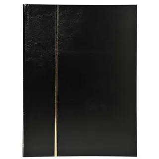 Exacompta 26131E Premium Briefmarken-Sammel-Album Classic mit 16 Seiten Einsteckbuch aus Halbleder für Ihr Hobby Briefmarkenalbum schwarz,