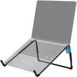 R-Go Tools Steel Travel, Laptopständer, Tragbarer/Faltbarer/Ergonomischer Laptophalter, Kompatibel mit MacBook Pro/Air, Dell, HP, Samsung, Lenovo von 10 bis 22 Zoll, Stahl, Schwarz, RGOSC015BL