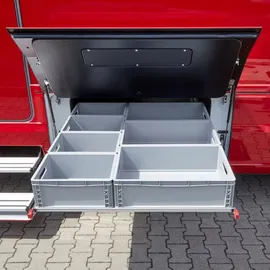 SOTech VarioSlide KV2-200-H76-L1100-EH 1117,6 mm mit Lock-in/out Einrastfunktion rot Schwerlast-Vollauszug belastbar bis 200 kg,