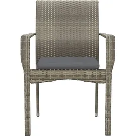 vidaXL Polyrattan Gartenstühle 59 x 53 x 88 cm grau 4 St. inkl. Kissen 319884