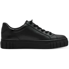 Marco Tozzi Damen Plateau Sneaker mit Lederanteil mit Schnürsenkeln, Schwarz 38 EU