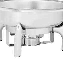 Royal Catering Chafing Dish - rund mit Sichtfenster -  - 5,5 L - 1 Brennstoffzelle